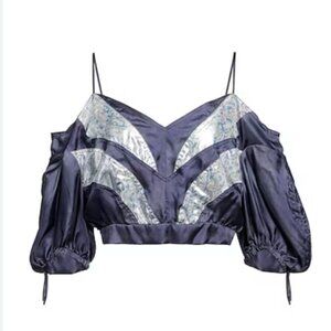 Isabel Marant Purple and Silver Crop Top